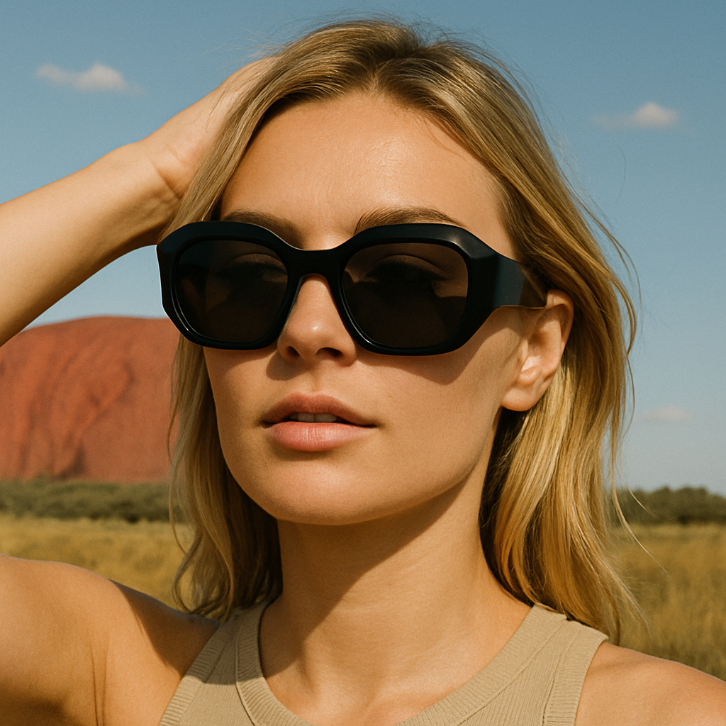 Black Acetate UV400 Unisex Sunglasses for Travel & Daily Wear