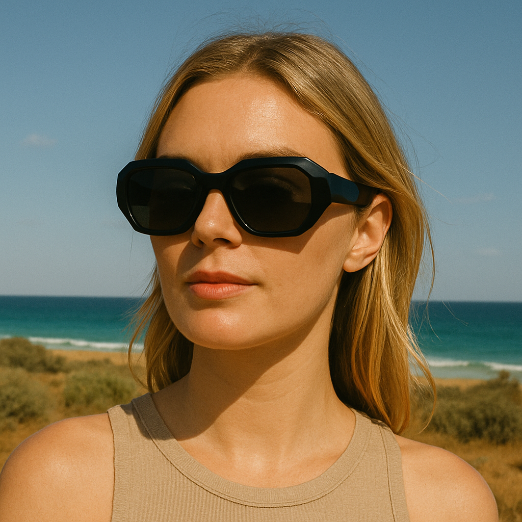 Black Acetate UV400 Unisex Sunglasses for Travel & Daily Wear