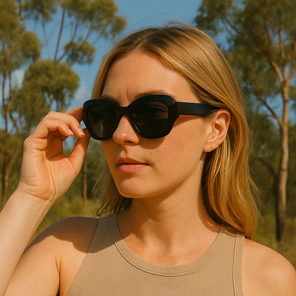 Black Acetate UV400 Unisex Sunglasses for Travel & Daily Wear