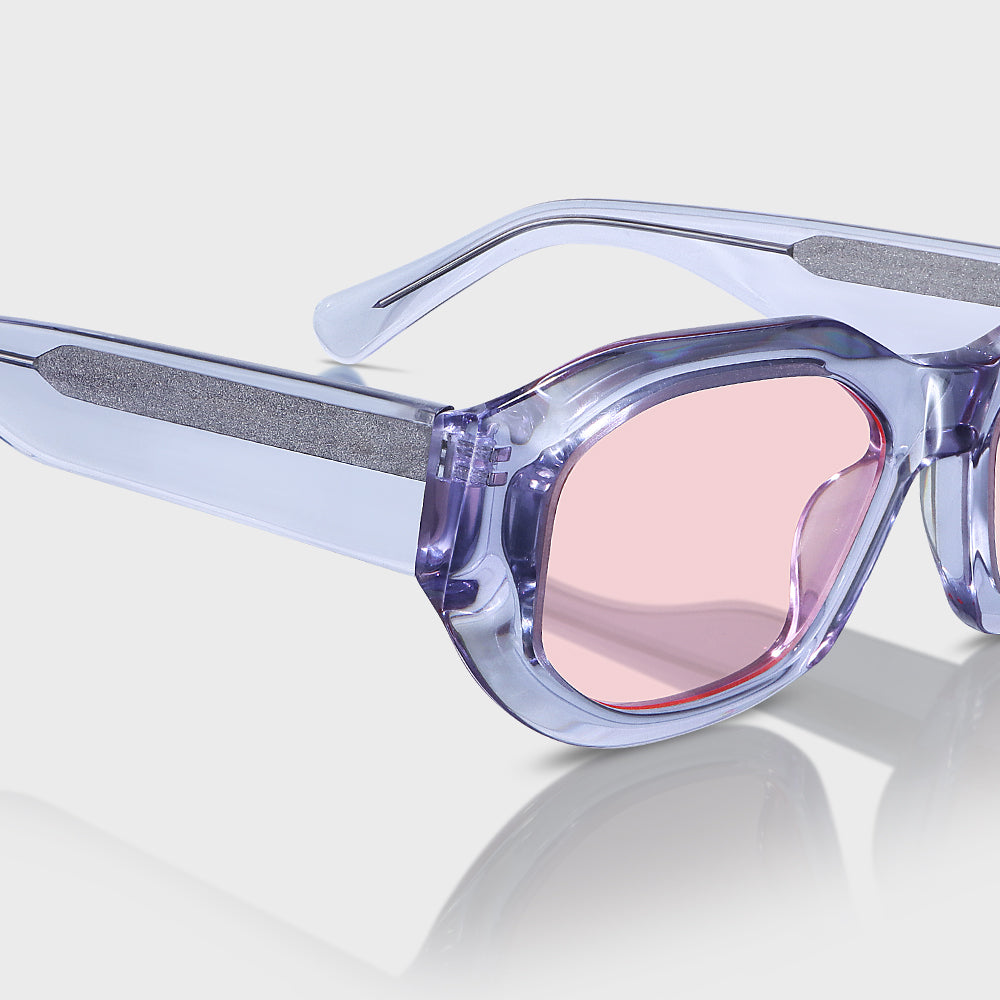 Unisex Rectangular UV400 Fashion Sunglasses with Acetate Frame
