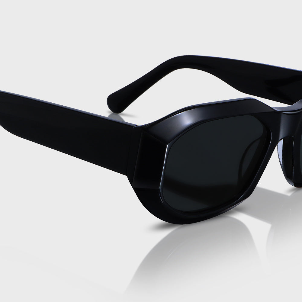 Black Acetate UV400 Unisex Sunglasses for Travel & Daily Wear