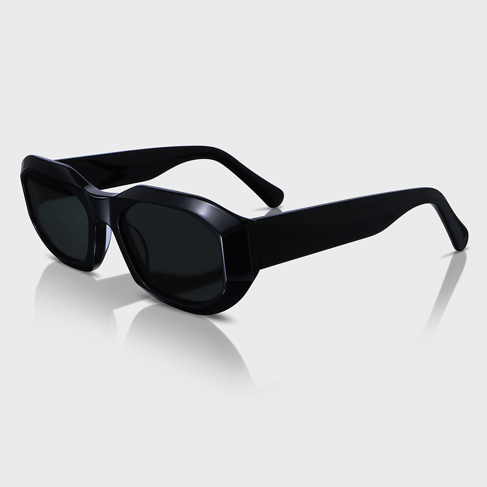 Black Acetate UV400 Unisex Sunglasses for Travel & Daily Wear