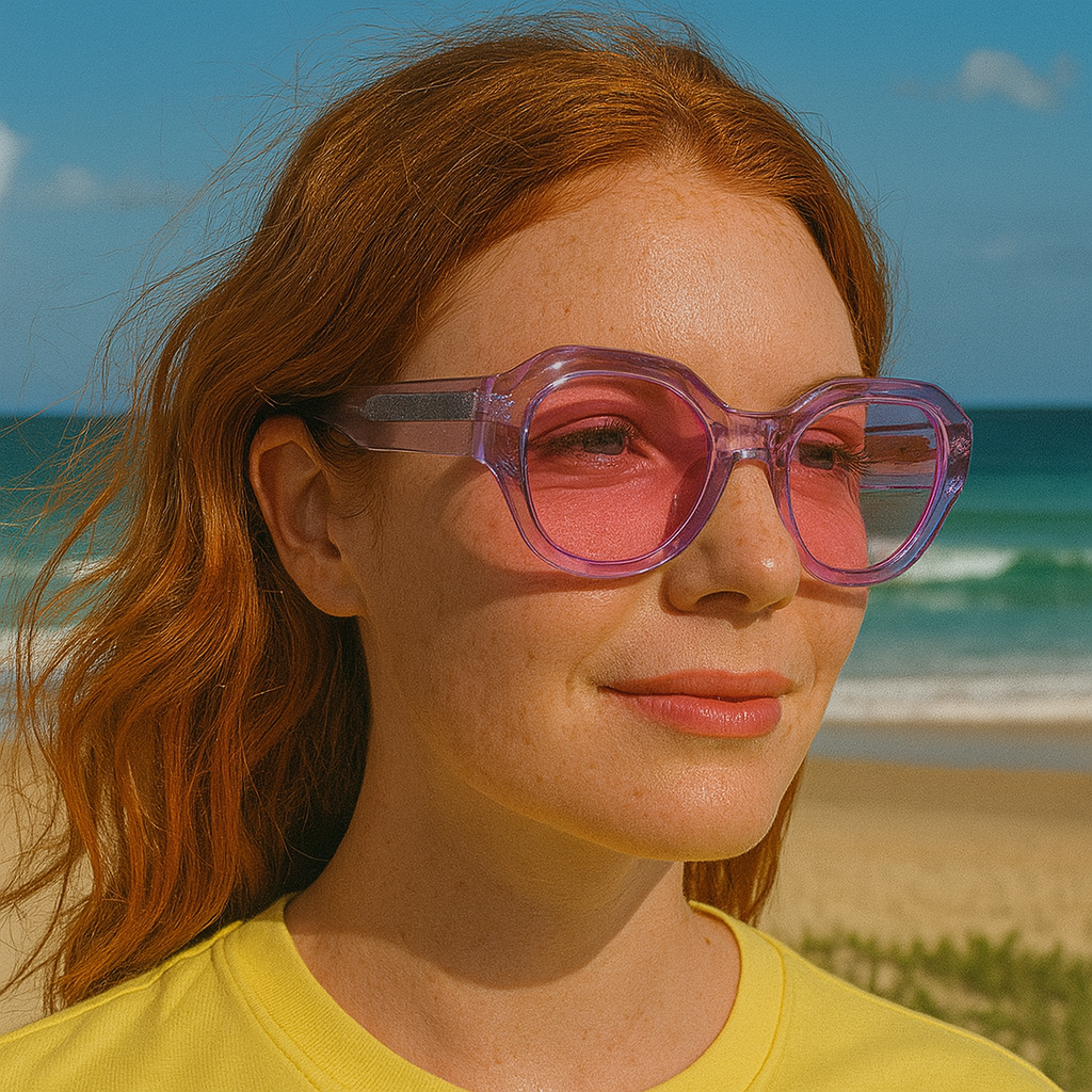Unisex Rectangular UV400 Fashion Sunglasses with Acetate Frame