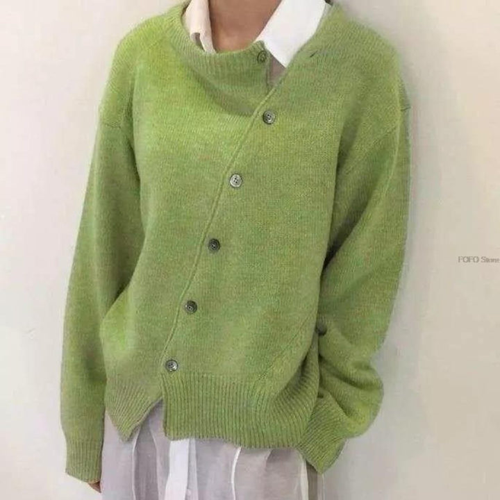 Jocelyn | Women’s Winter Asymmetrical Button Sweater