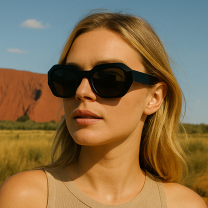 Black Acetate UV400 Unisex Sunglasses for Travel & Daily Wear