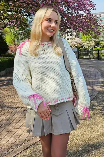 Hailey | Oversized Knit Sweater with Lace