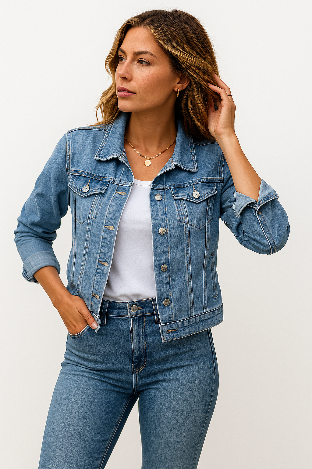Aurora | Women Button Winter Denim Jacket