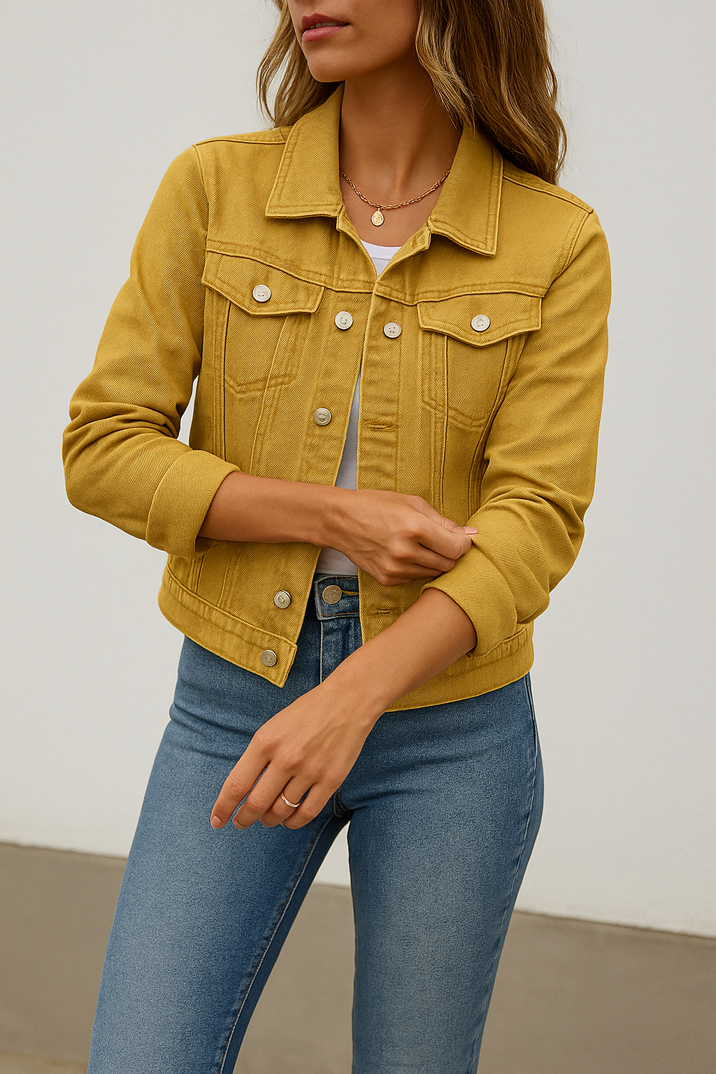 Aurora | Women Button Winter Denim Jacket