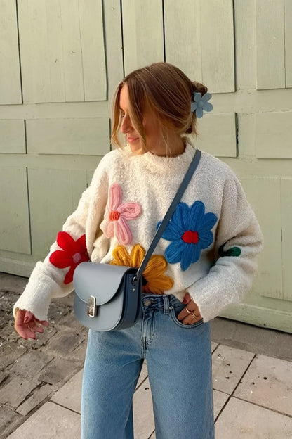 Aubrey | Women Winter Floral Knit Sweater