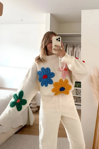 Aubrey | Women Winter Floral Knit Sweater