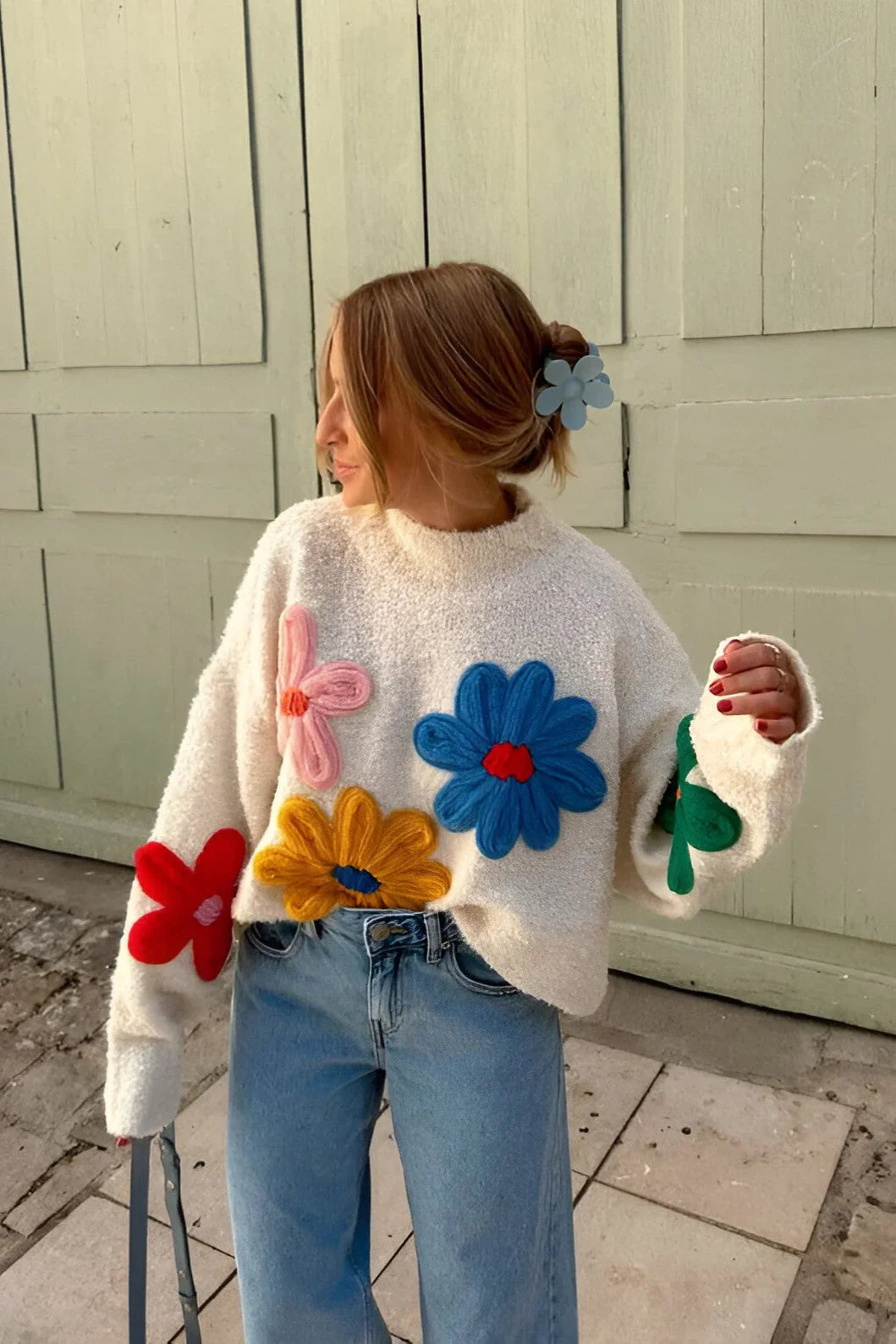 Aubrey | Women Winter Floral Knit Sweater