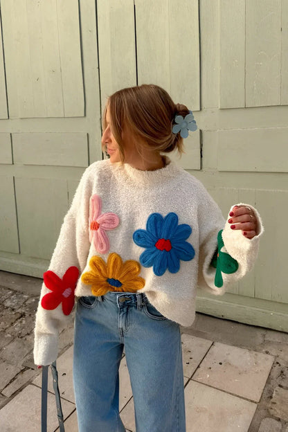 Aubrey | Women Winter Floral Knit Sweater