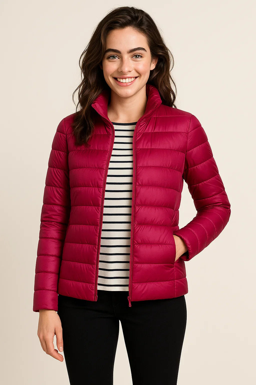 Jade | Puffer Jacket with Zipper and Pockets