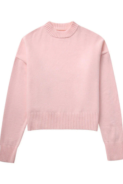 Jade | Oversized Knit Sweater with Ribbed Cuffs