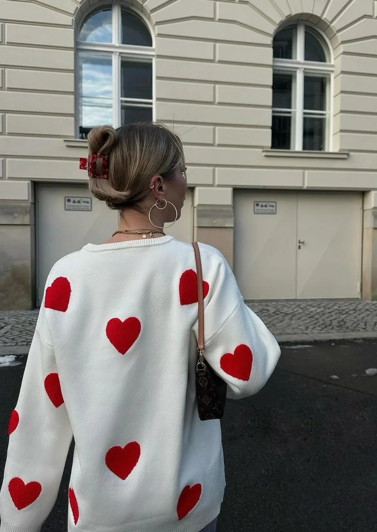 Aurora | Women’s Heart Print Sweater for Winter