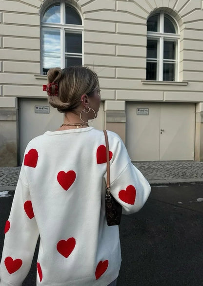 Aurora | Women’s Heart Print Sweater for Winter