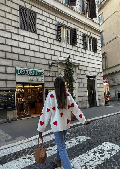 Aurora | Women’s Heart Print Sweater for Winter