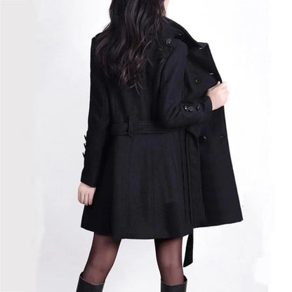 Kiara | Women Winter Wool-Blend Belted Trench Coat