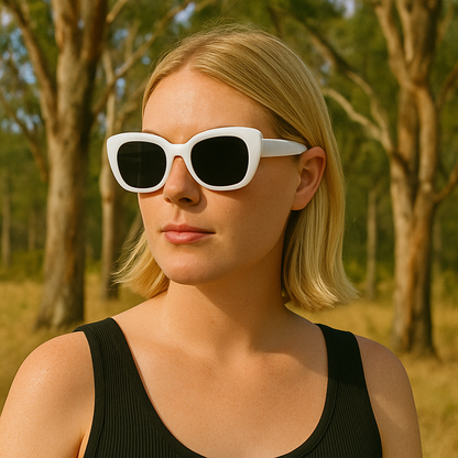 White Acetate UV400 Unisex Fashion Sunglasses – Full Protection