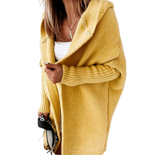 Emma | Women’s Winter Knit Hooded Open Cardigan Coat