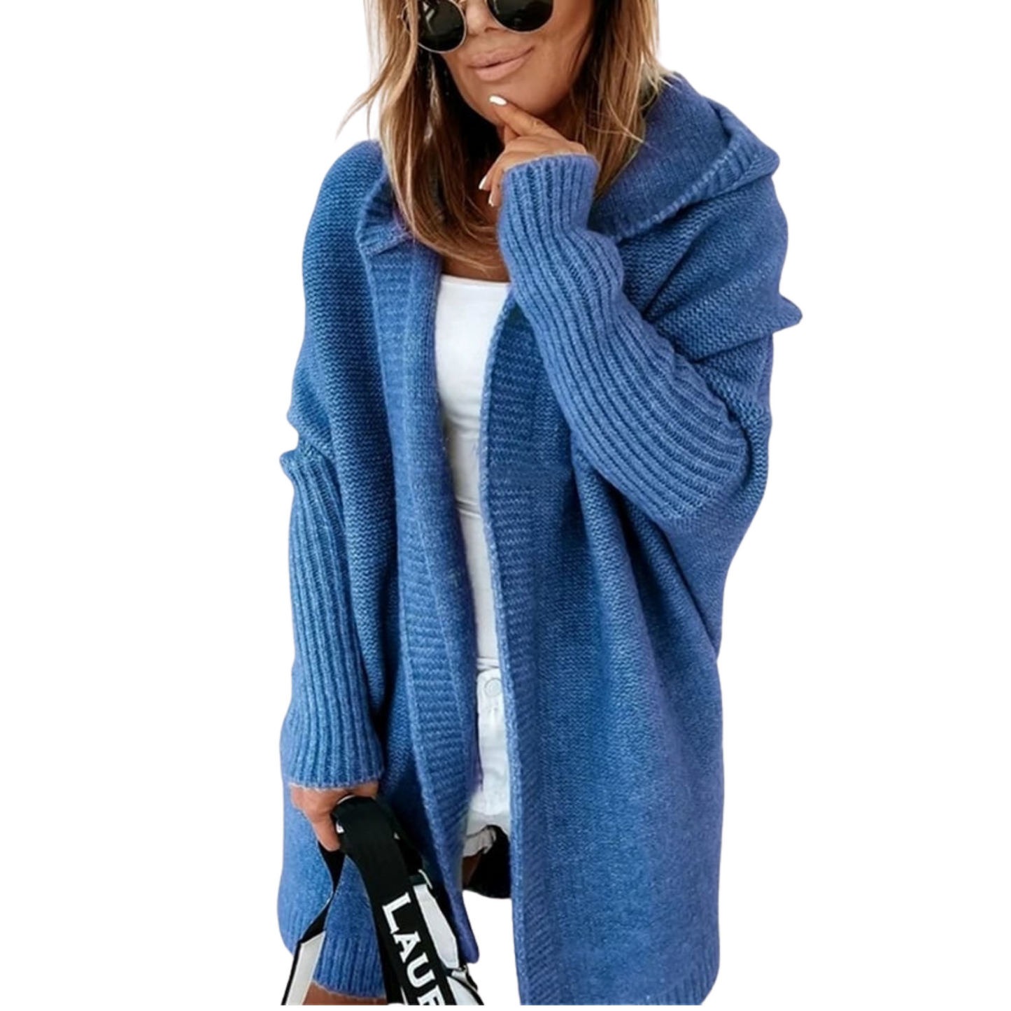 Emma | Women’s Winter Knit Hooded Open Cardigan Coat