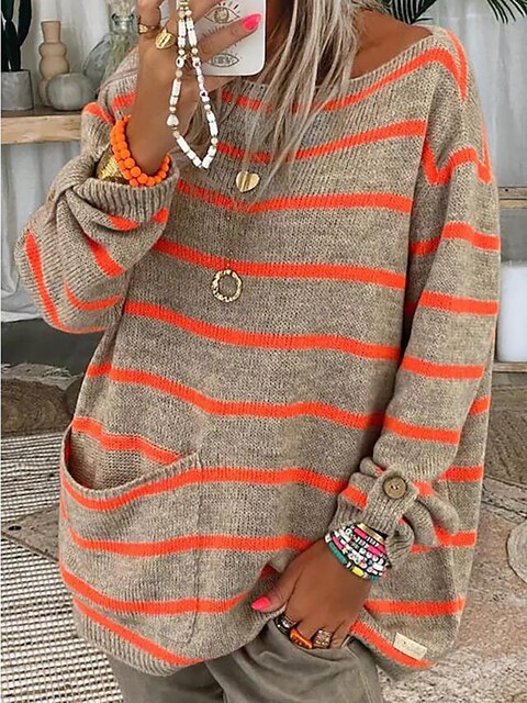 Abigail | Relaxed Fit Striped Sweater with Pockets