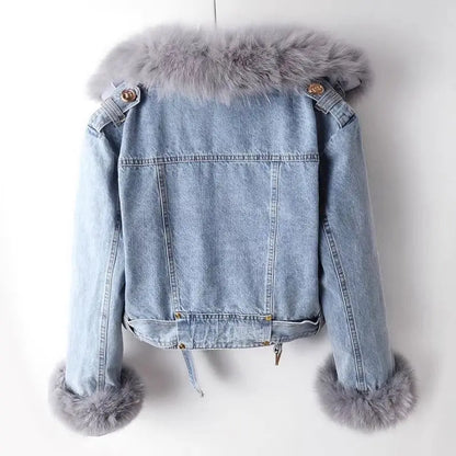 Emily | Denim Jacket with Fur Collar