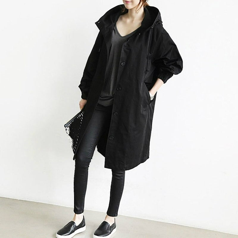 Julia | Hooded Long Coat with Pockets