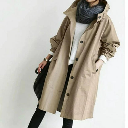 Julia | Hooded Long Coat with Pockets