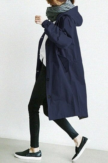 Julia | Hooded Long Coat with Pockets