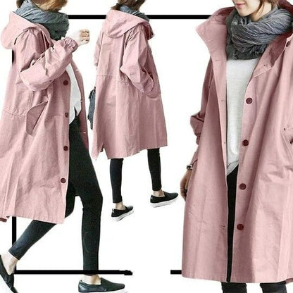 Julia | Hooded Long Coat with Pockets