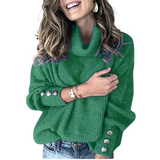 Hazel | Ribbed Sweater with Button Detail