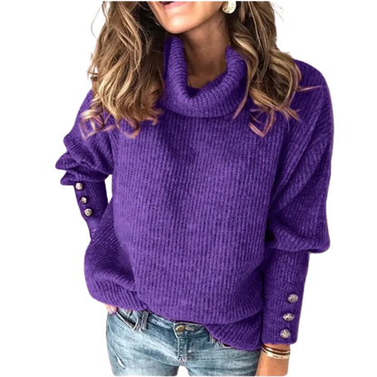 Hazel | Ribbed Sweater with Button Detail