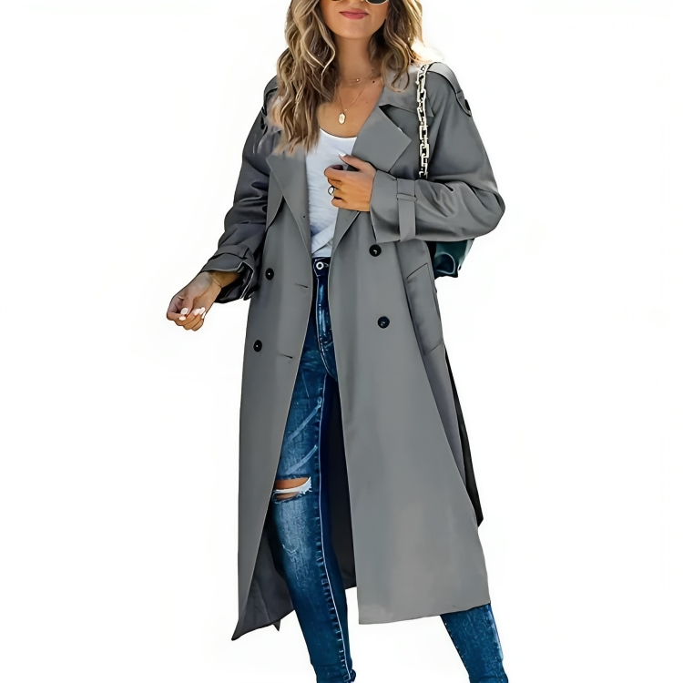 Mila | Women's Winter Trench Coat with Buttons