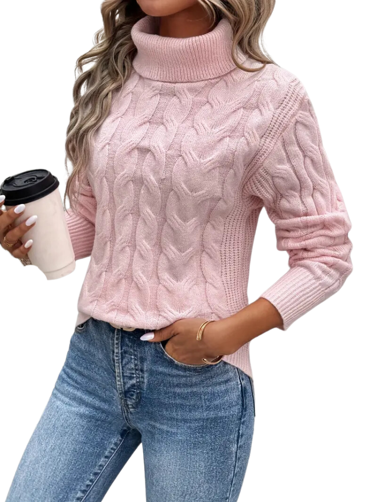 Eloise | Women’s Winter Turtleneck Cable Knit Sweater