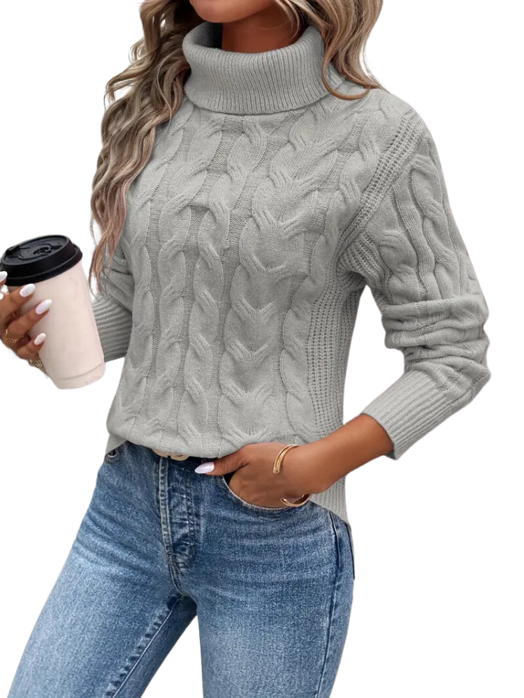 Eloise | Women’s Winter Turtleneck Cable Knit Sweater