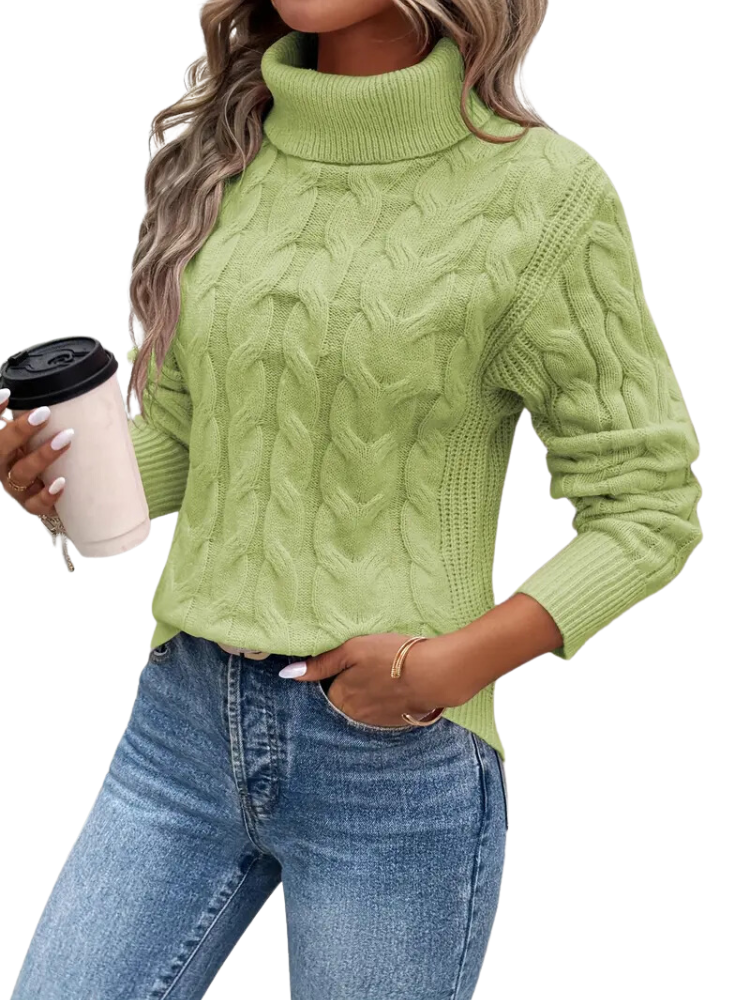 Eloise | Women’s Winter Turtleneck Cable Knit Sweater