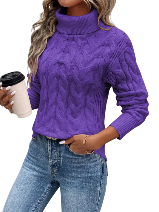 Eloise | Women’s Winter Turtleneck Cable Knit Sweater