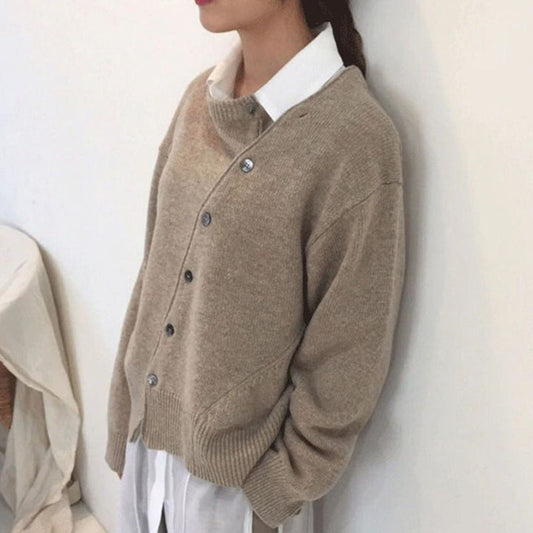 Jocelyn | Women’s Winter Asymmetrical Button Sweater